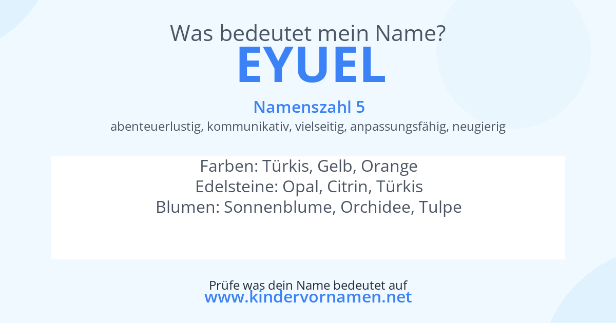 Was bedeutet der Name Eyuel?