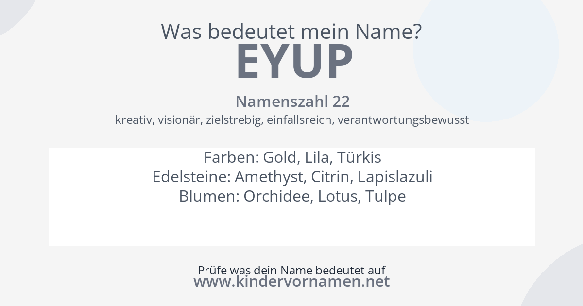 Was bedeutet der Name Eyup?