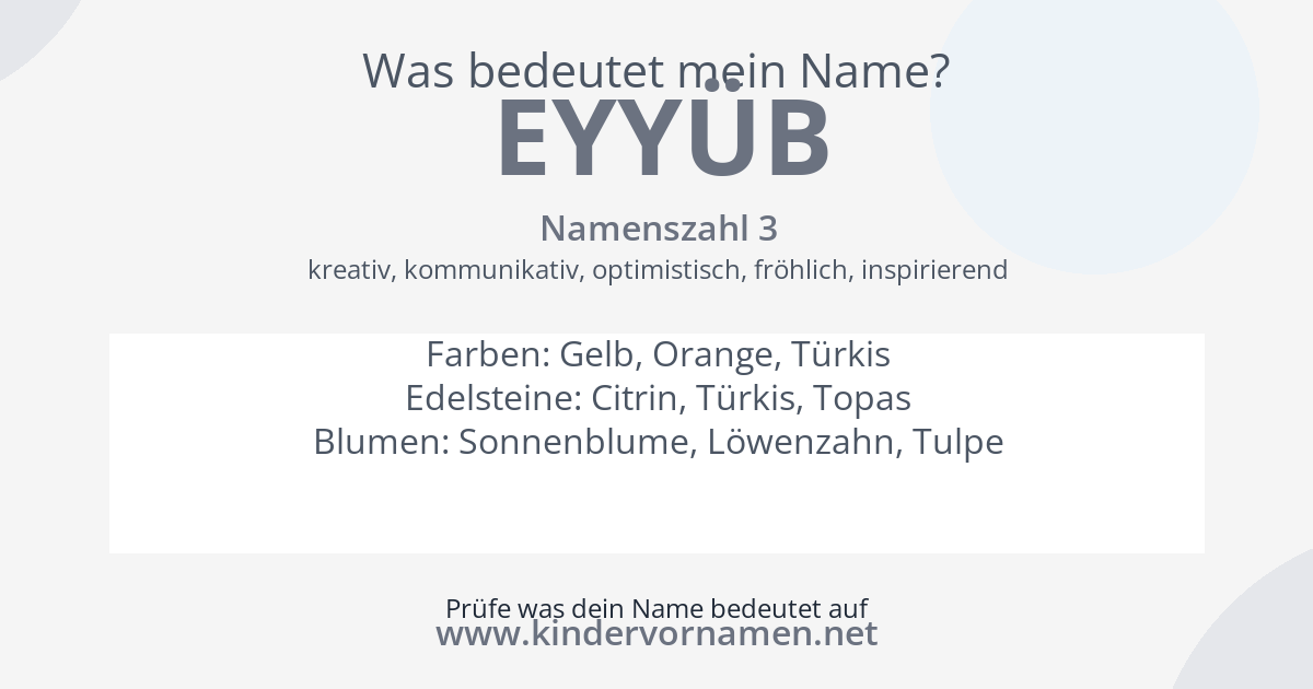 Was bedeutet der Name Eyyüb?