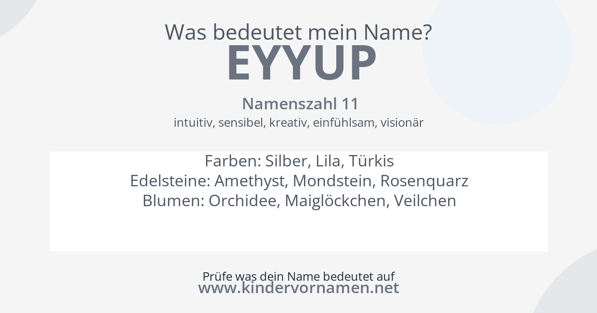 Was bedeutet der Name Eyyup?