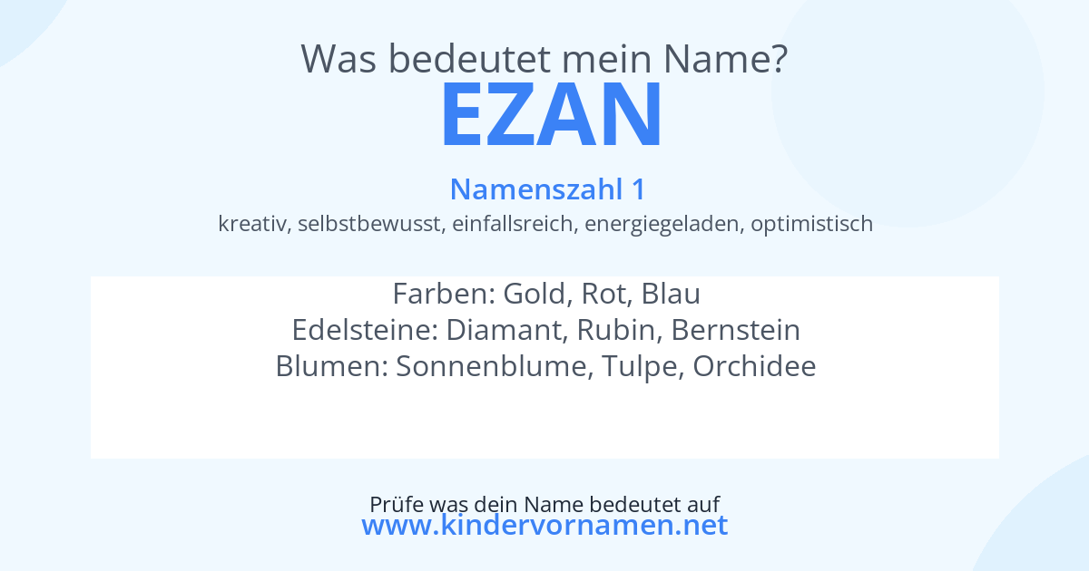 Was bedeutet der Name Ezan?