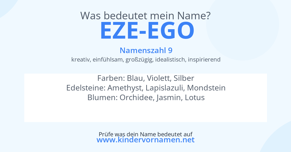 Was bedeutet der Name Eze-ego?