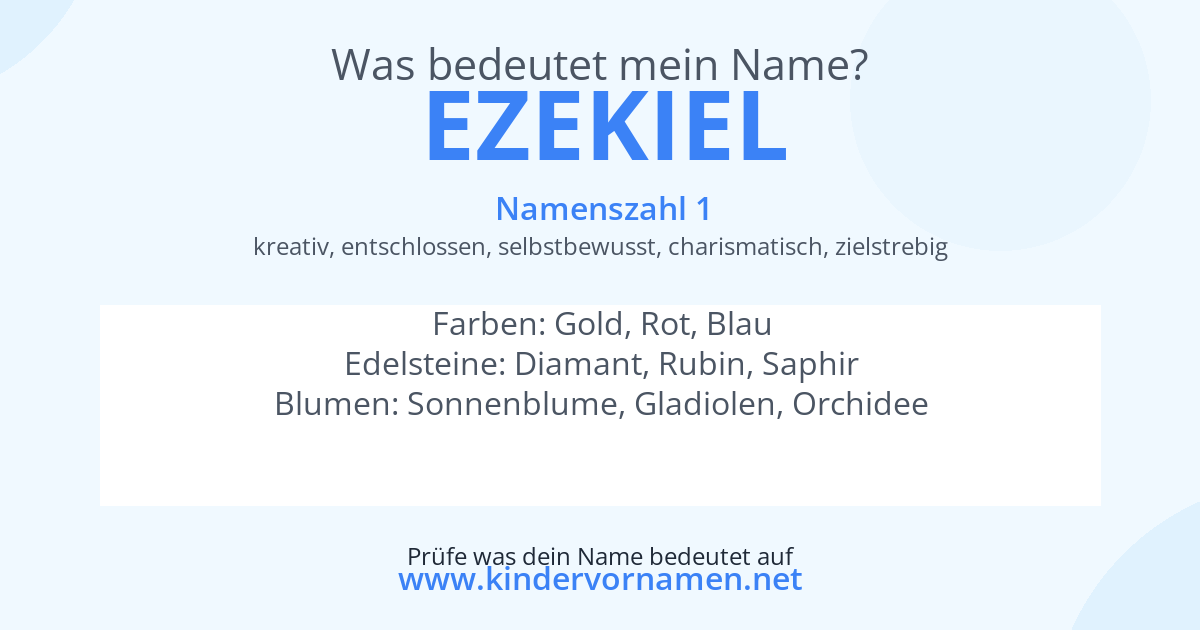 Was bedeutet der Name Ezekiel?