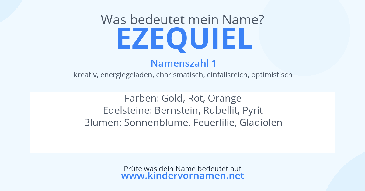 Was bedeutet der Name Ezequiel?