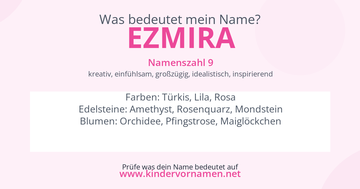 Was bedeutet der Name Ezmira?
