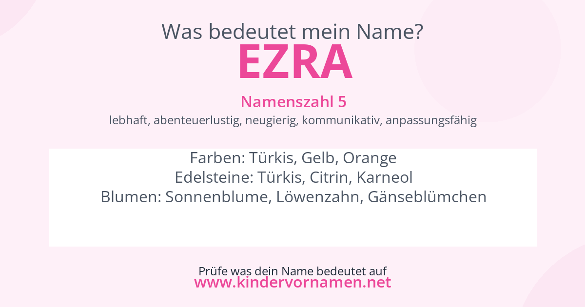 Was bedeutet der Name Ezra?