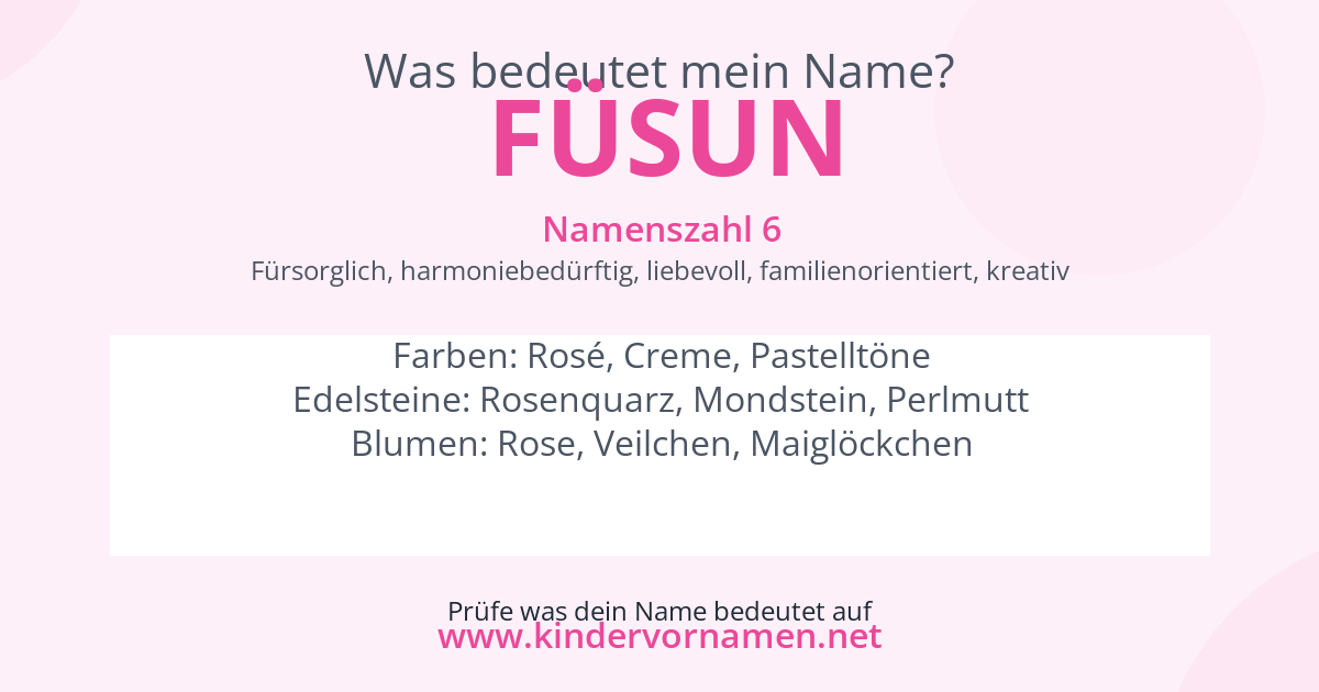 Was bedeutet der Name Füsun?