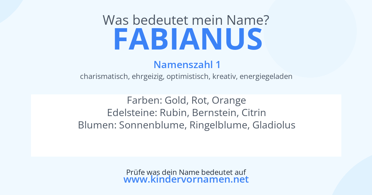Was bedeutet der Name Fabianus?