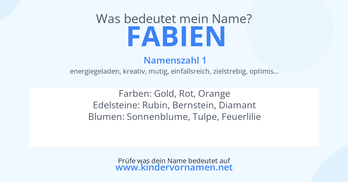 Was bedeutet der Name Fabien?