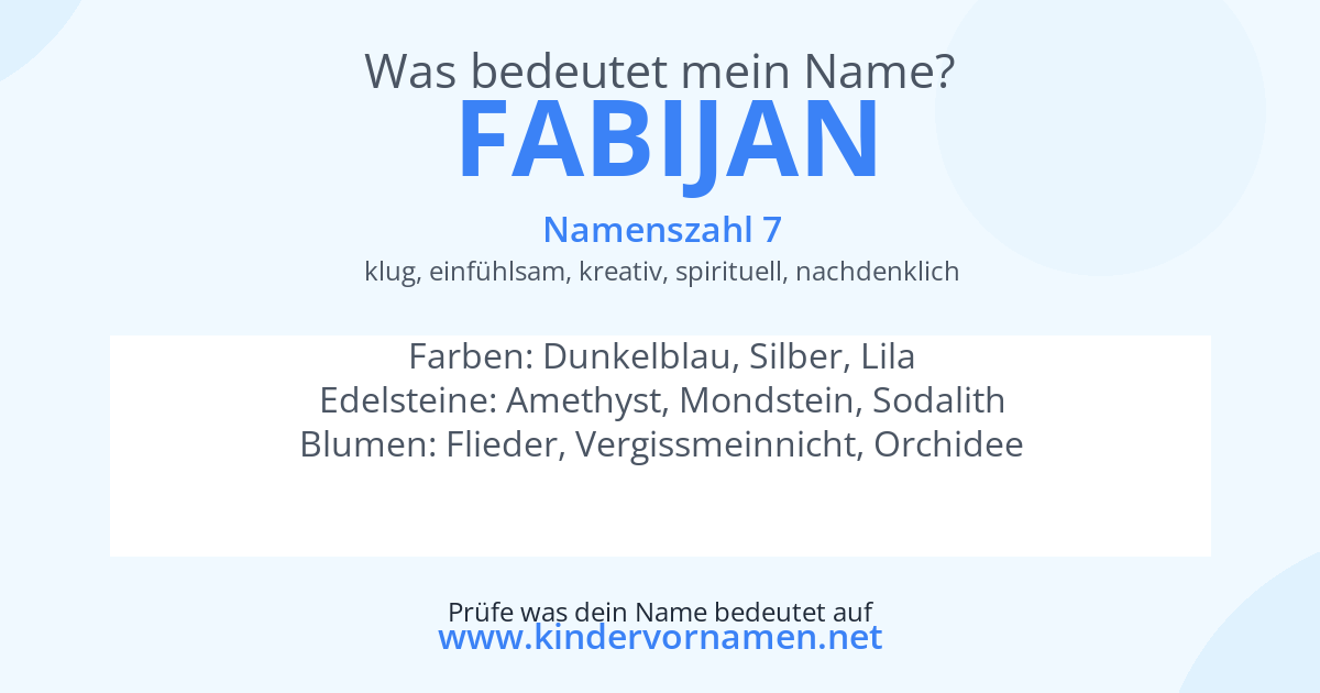 Was bedeutet der Name Fabijan?