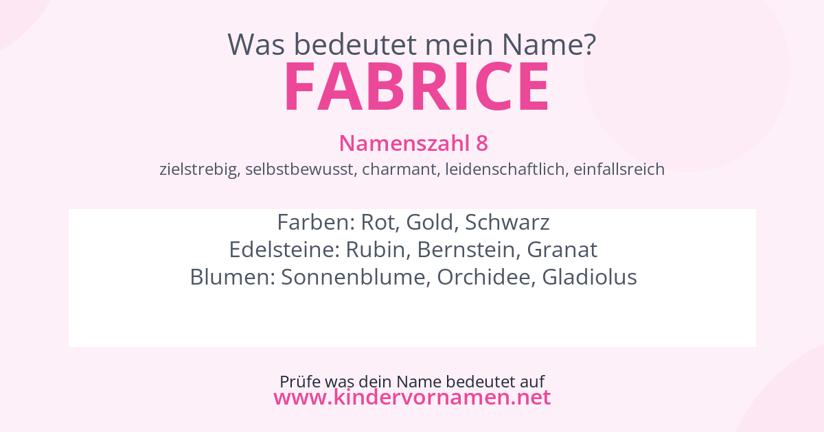 Was bedeutet der Name Fabrice?
