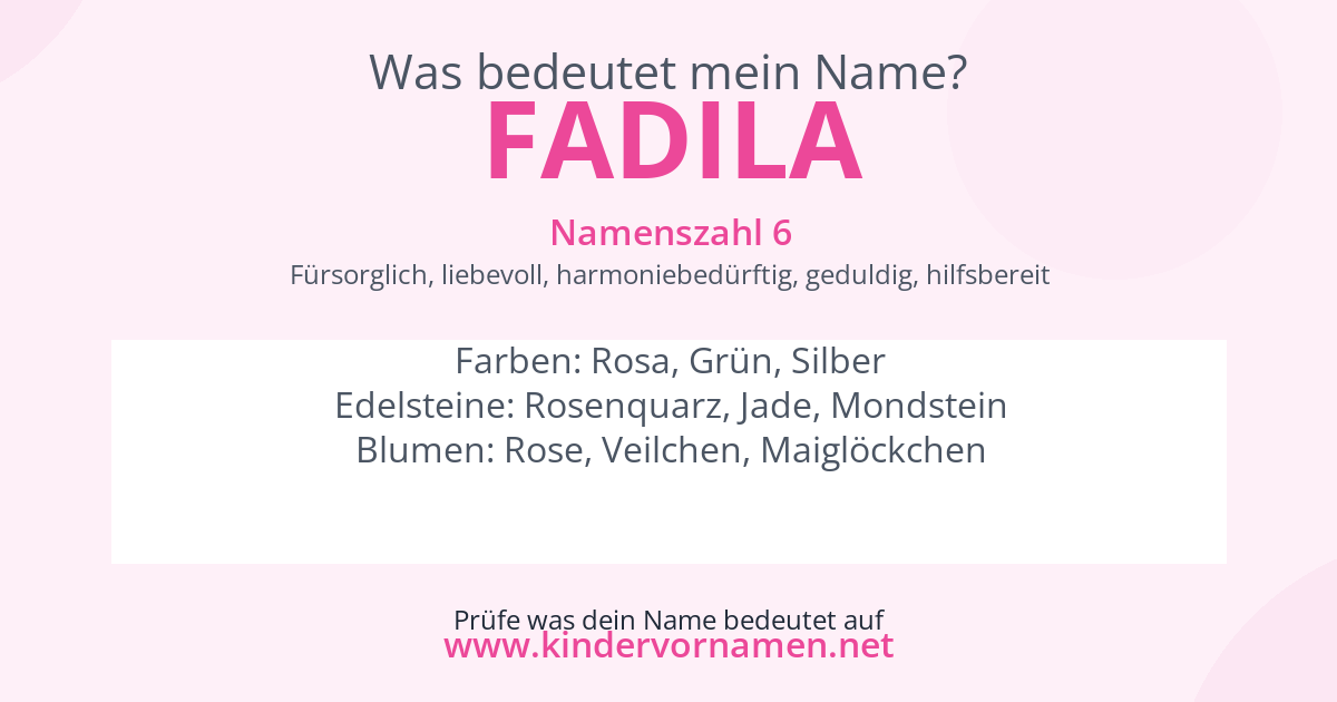 Was bedeutet der Name Fadila?