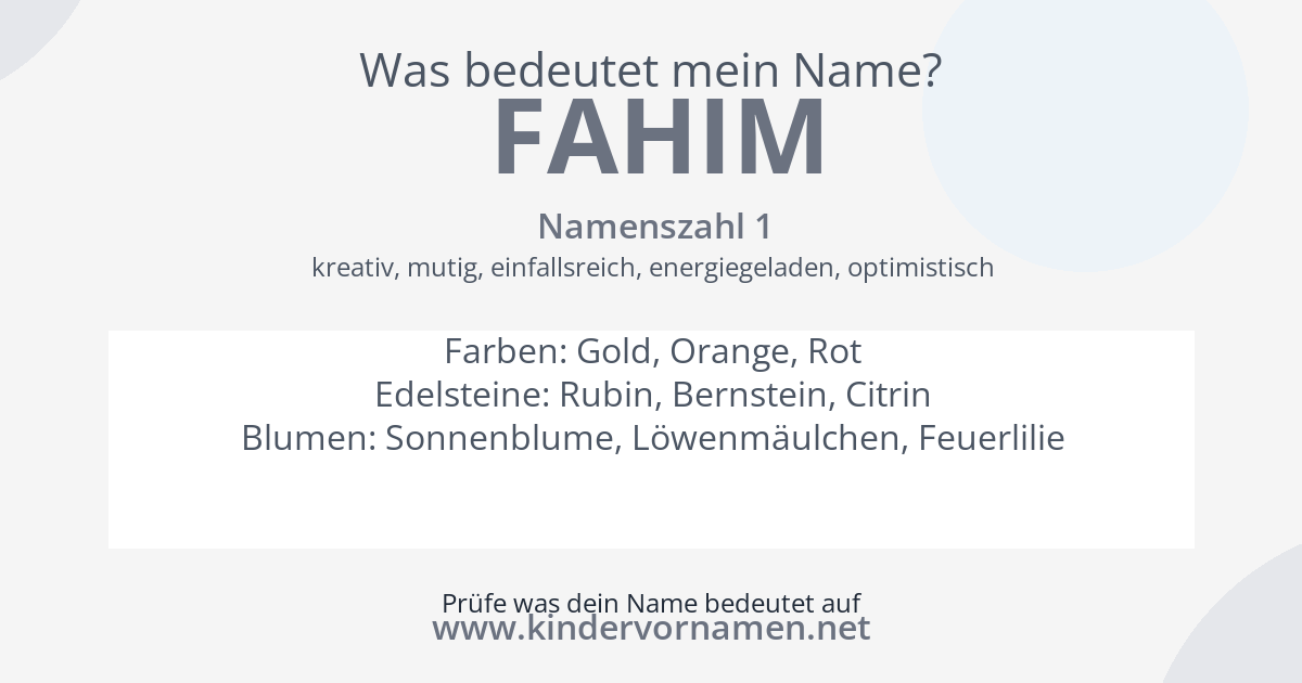 Was bedeutet der Name Fahim?