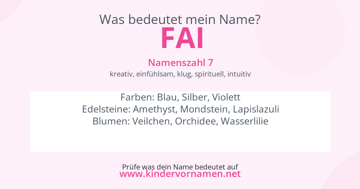 Was bedeutet der Name Fai?