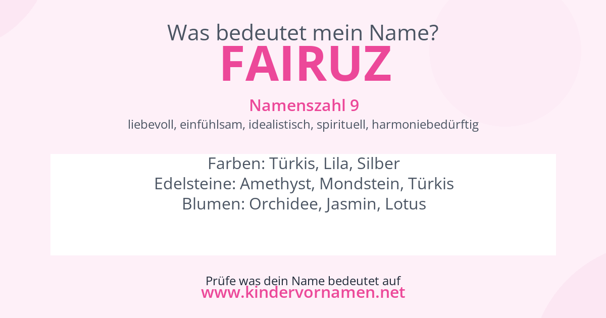 Was bedeutet der Name Fairuz?