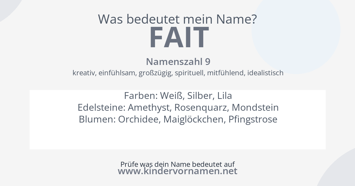 Was bedeutet der Name Fait?