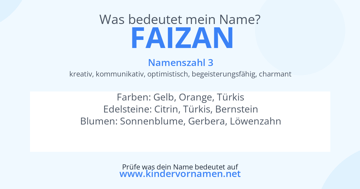 Was bedeutet der Name Faizan?