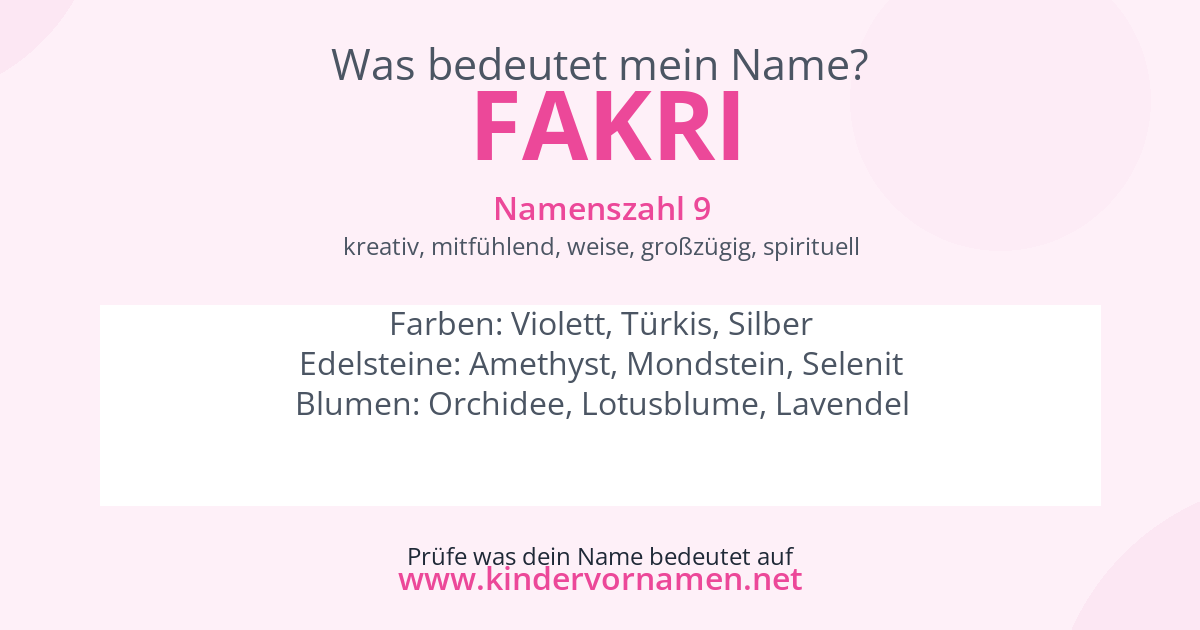 Was bedeutet der Name Fakri?