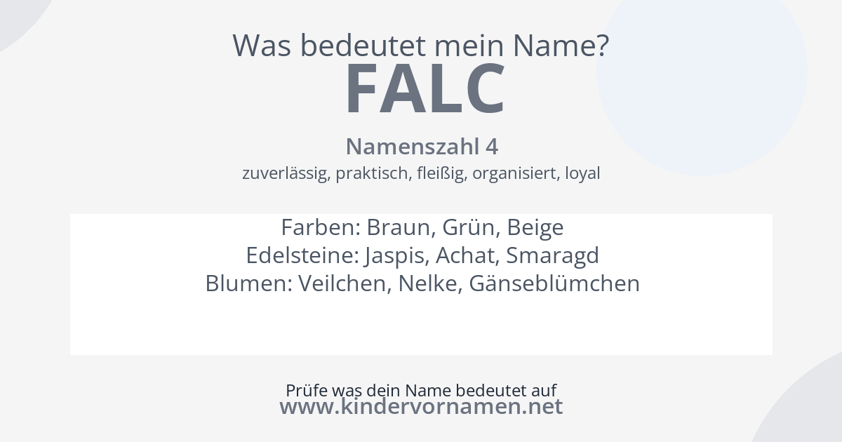 Was bedeutet der Name Falc?