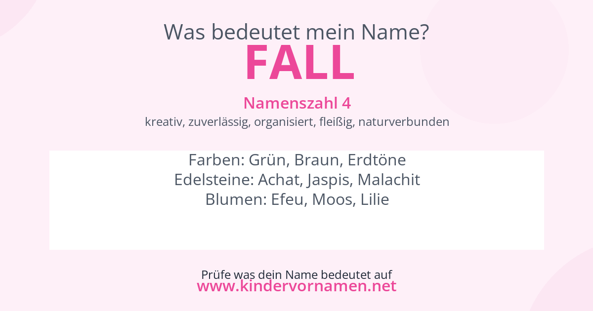 Was bedeutet der Name Fall?