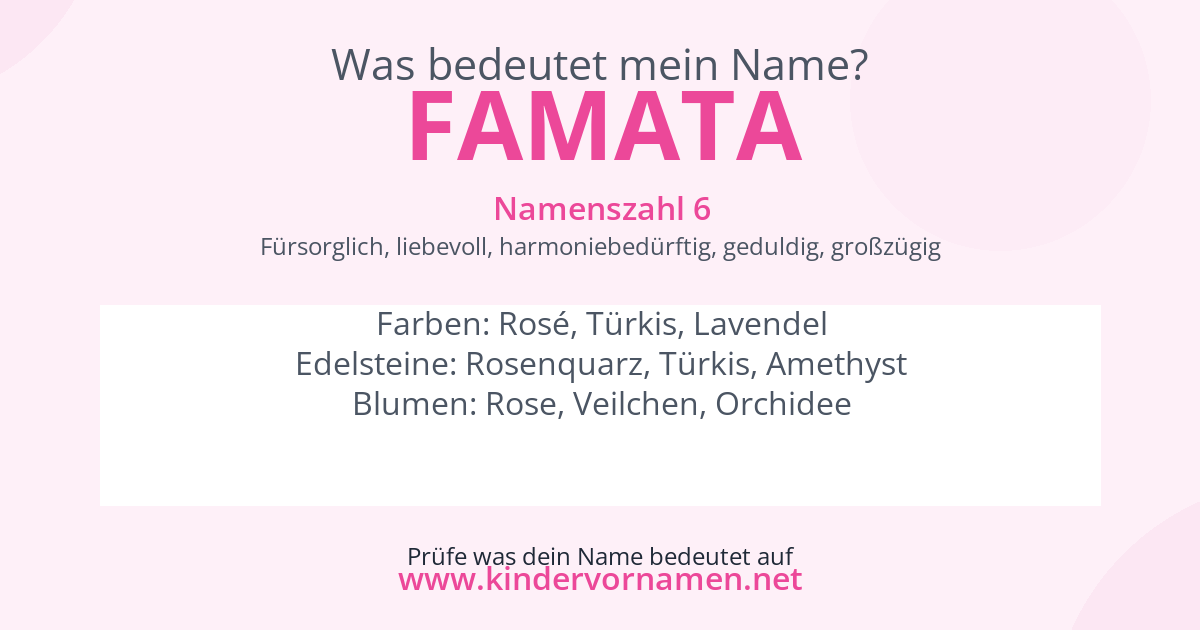 Was bedeutet der Name Famata?