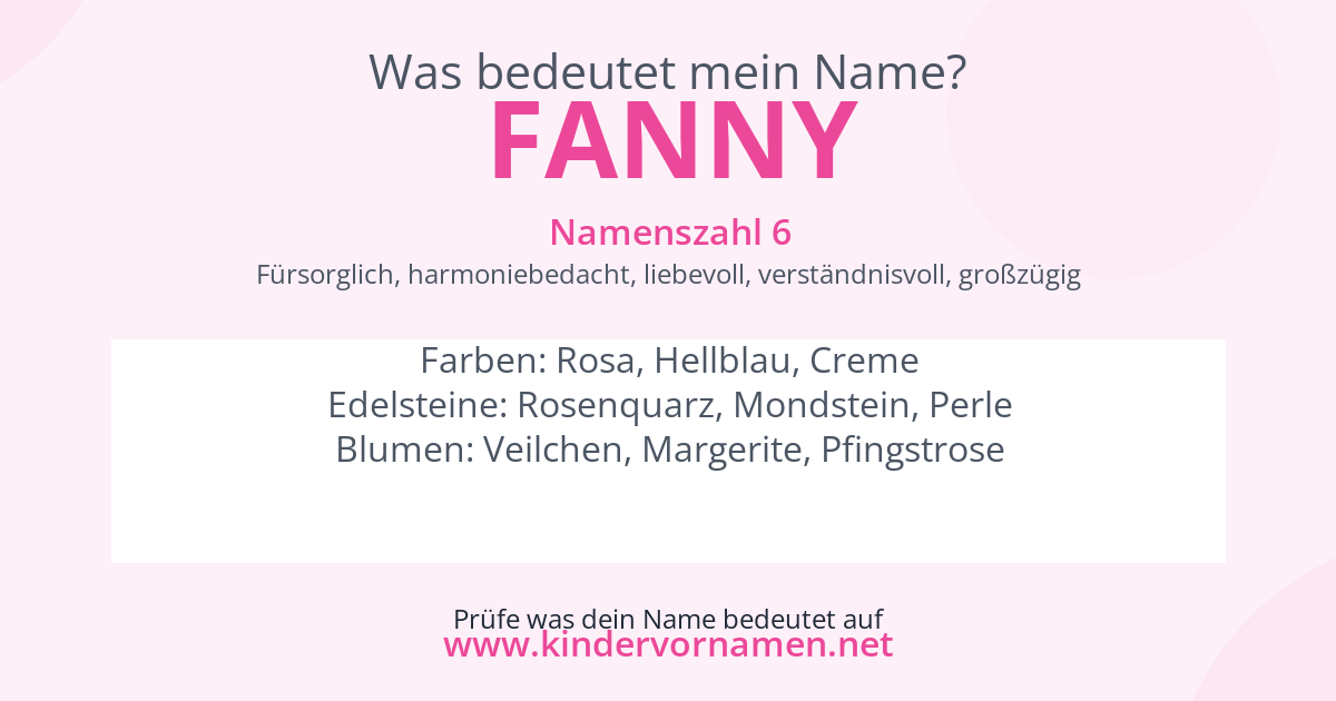Was bedeutet der Name Fanny?