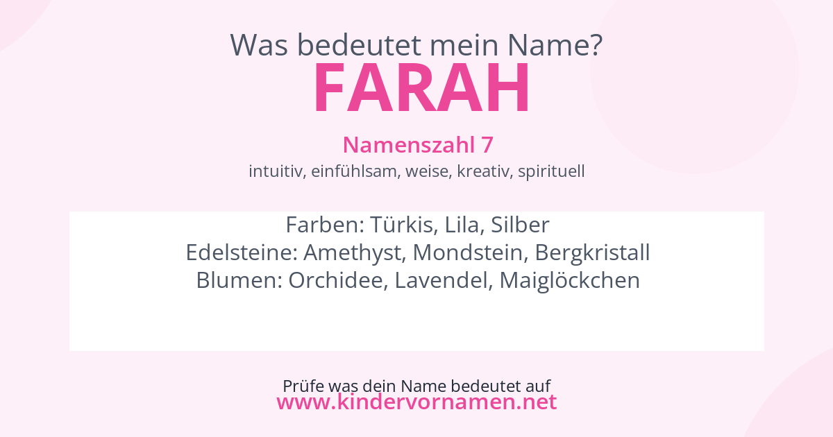 Was bedeutet der Name Farah?