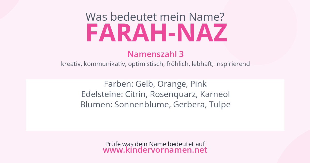 Was bedeutet der Name Farah-Naz?