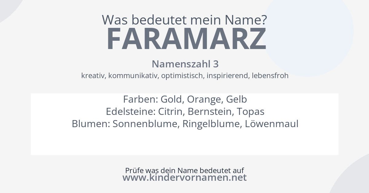 Was bedeutet der Name Faramarz?