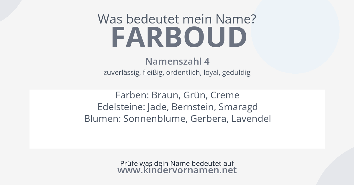 Was bedeutet der Name Farboud?