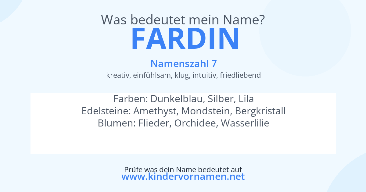 Was bedeutet der Name Fardin?