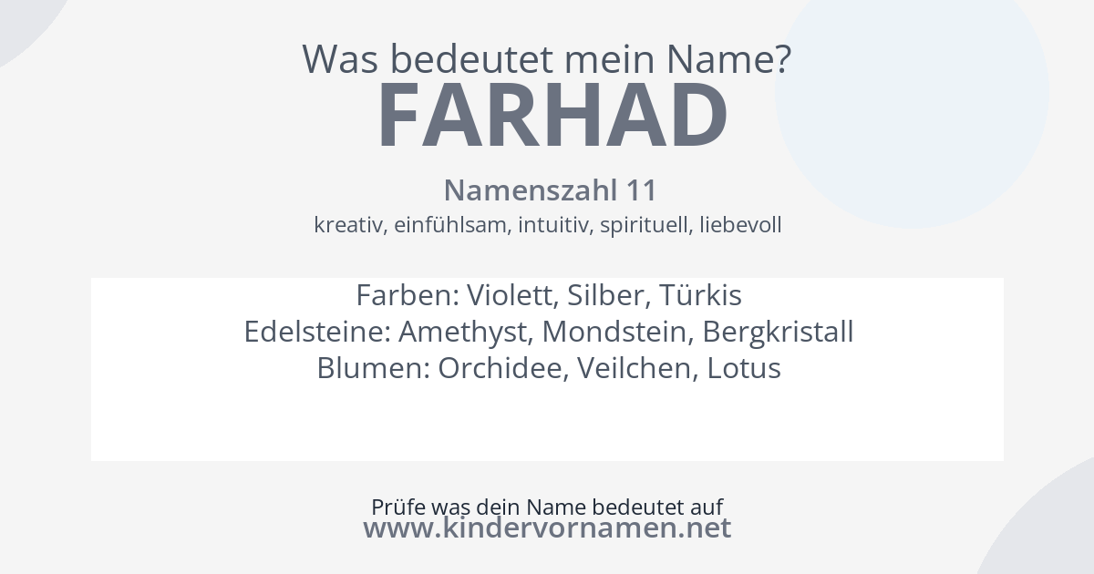 Was bedeutet der Name Farhad?
