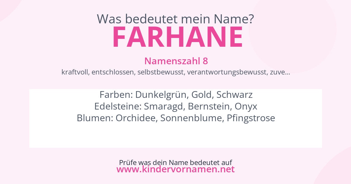 Was bedeutet der Name Farhane?