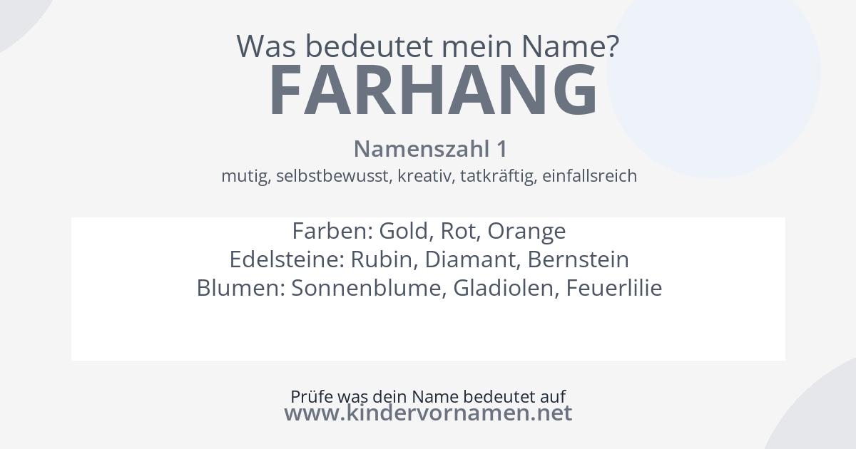 Was bedeutet der Name Farhang?