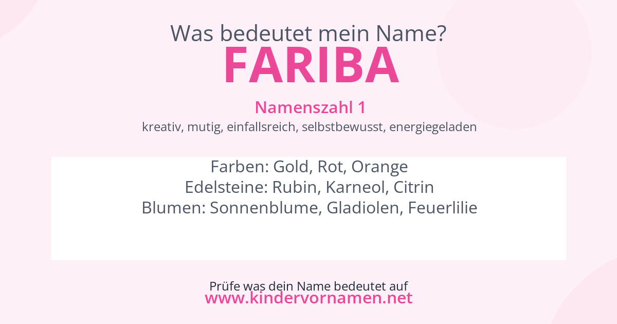 Was bedeutet der Name Fariba?