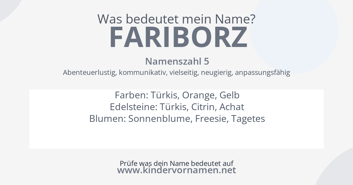 Was bedeutet der Name Fariborz?