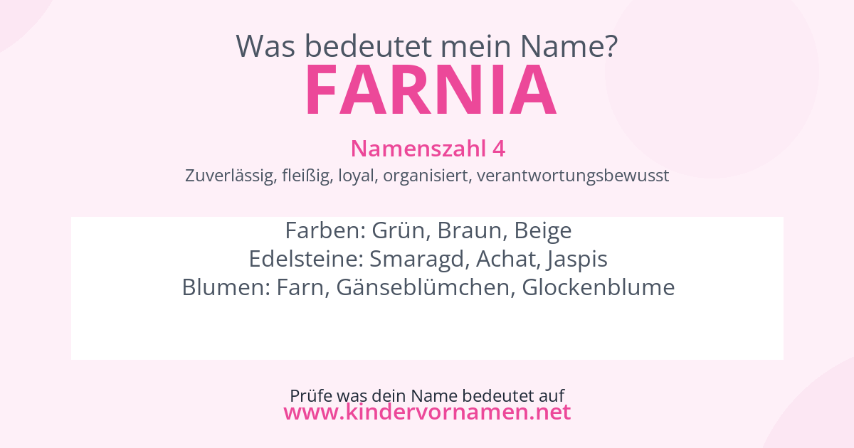 Was bedeutet der Name Farnia?