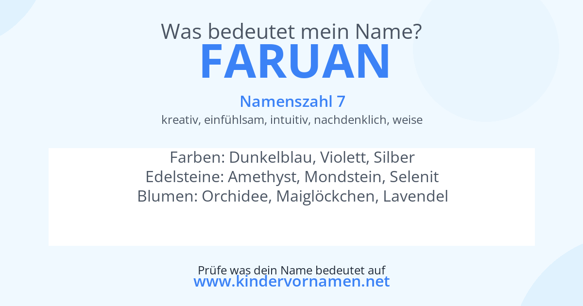 Was bedeutet der Name Faruan?