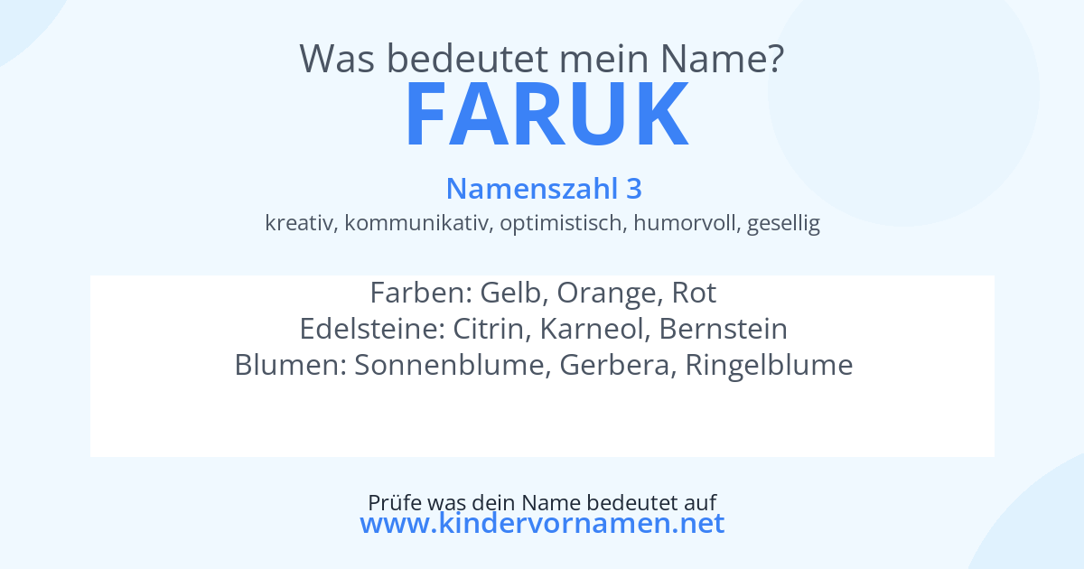 Was bedeutet der Name Faruk?