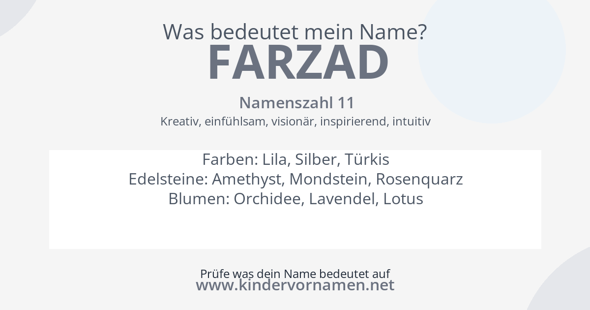 Was bedeutet der Name Farzad?