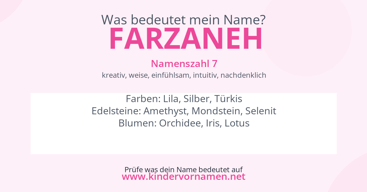 Was bedeutet der Name Farzaneh?