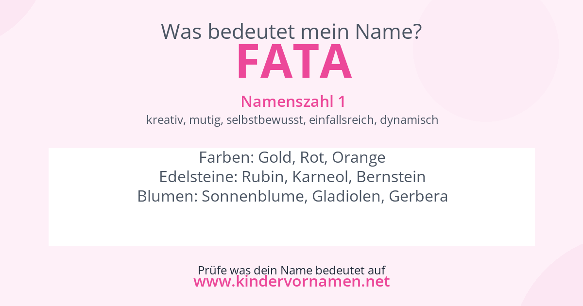 Was bedeutet der Name Fata?