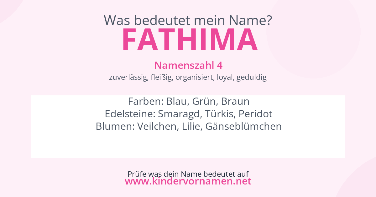 Was bedeutet der Name Fathima?