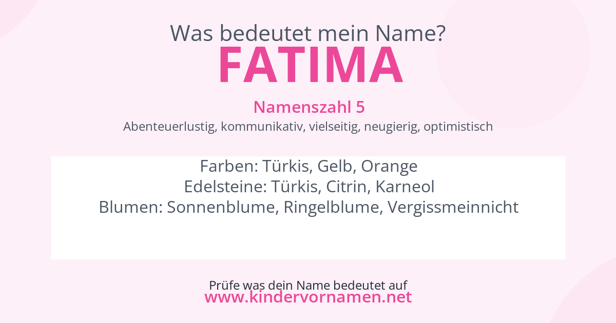 Was bedeutet der Name Fatima?