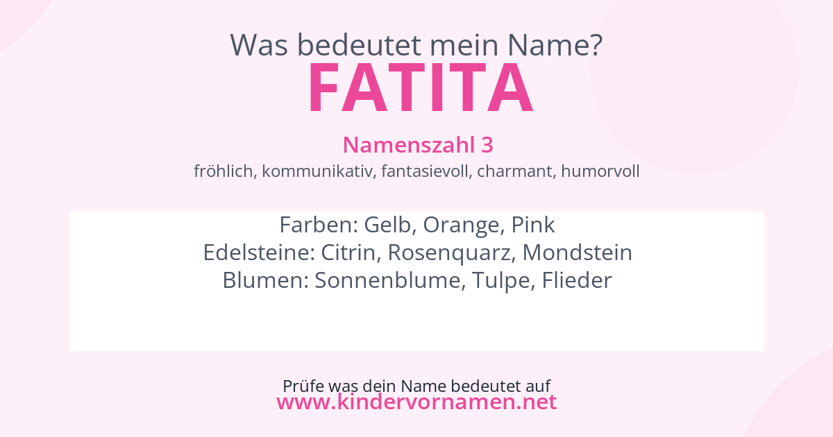 Was bedeutet der Name Fatita?