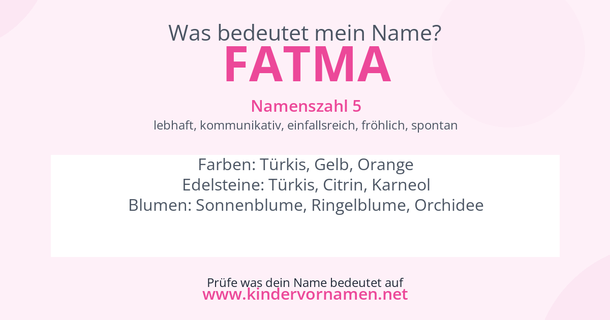 Was bedeutet der Name Fatma?