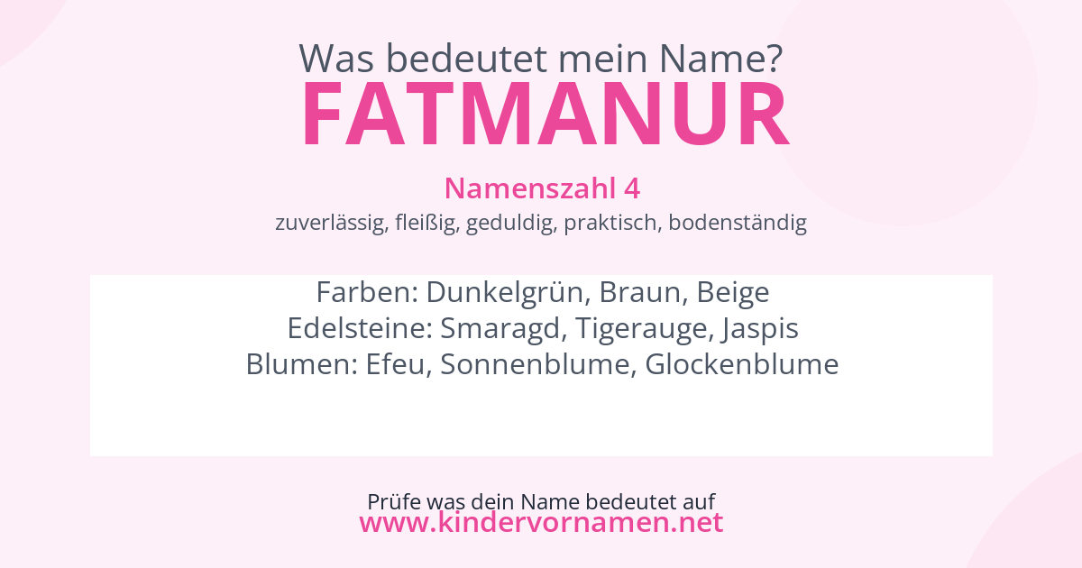 Was bedeutet der Name Fatmanur?