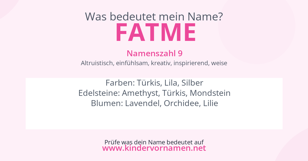 Was bedeutet der Name Fatme?