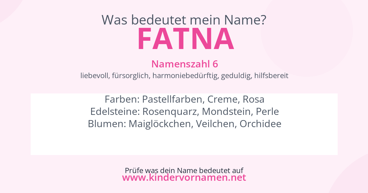 Was bedeutet der Name Fatna?
