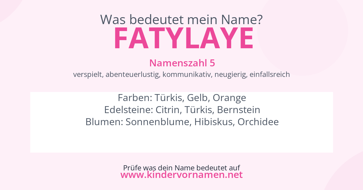 Was bedeutet der Name Fatylaye?